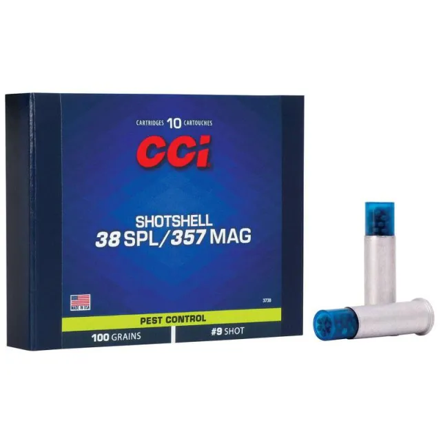 CCI 3738 Pest Control Shotshell 38 Special, 357 Magnum 100 GR Shotshell #9 Shot 10 Bx/20 Cs - View 2