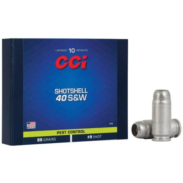 CCI 3740 Pest Control Shotshell 40 S&W 88 gr 1250 fps #9 Shot 10 Bx/20 Cs - View 2