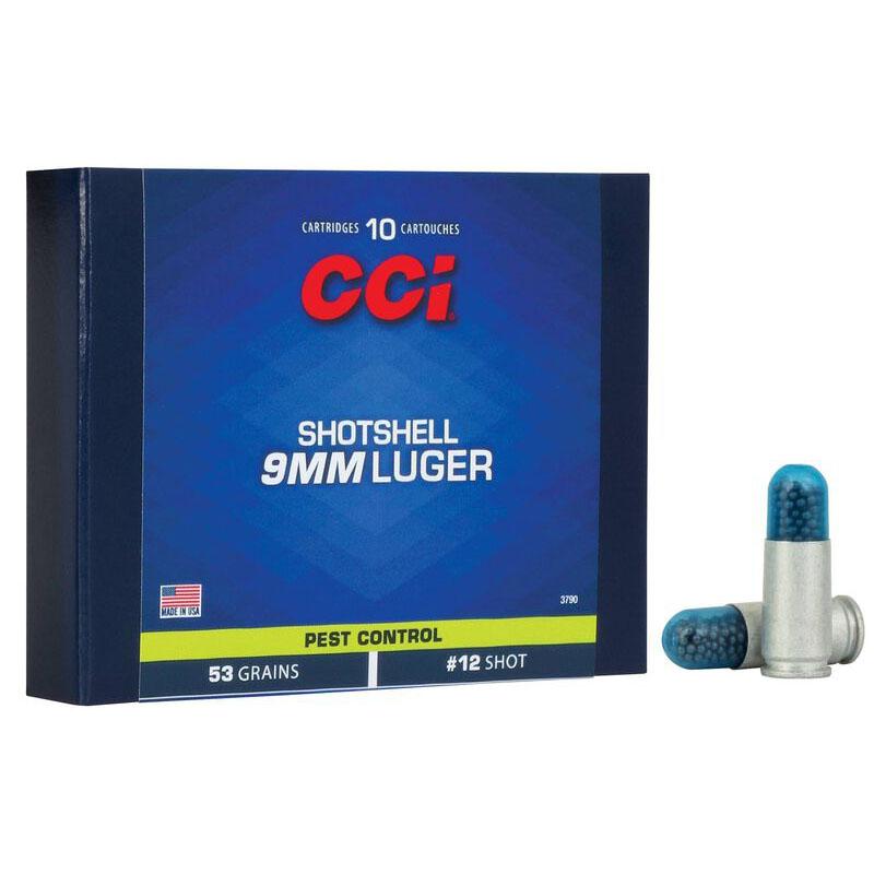 CCI 3790 Pest Control Shotshell 9mm Luger 64 gr 1450 fps #12 Shot 10 Bx/20 Cs - View 2