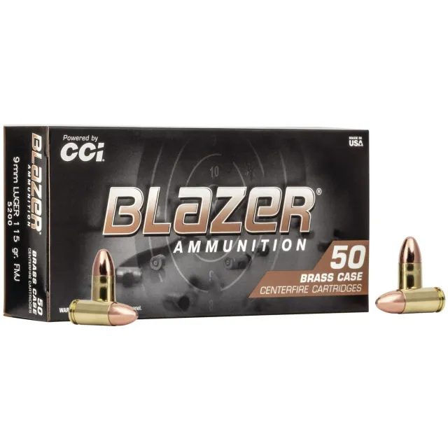 CCI Blazer 5200 9mm Luger 115 Grain FMJ 50 Rounds Brass Case - View 2