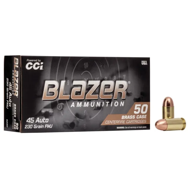 CCI 5230 Blazer Brass Handgun 45 ACP 230 gr Full Metal Jacket (FMJ) 50 Per Box/ 20 Cs - View 2