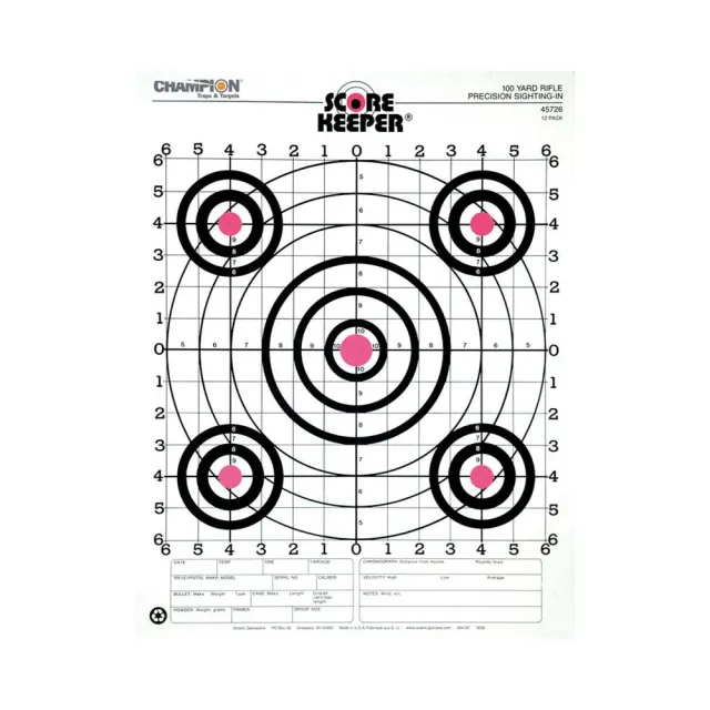 Champion Targets 45726 Paper Target 100 Yards Orange Bull 12 Pack - View 2