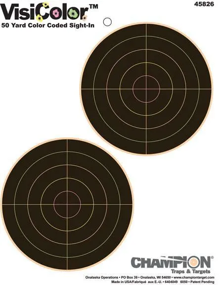 Champion Targets 45826 VisiColor 5" Double Bullseye Paper Self-Adhesive 8.50" x 11" Multi-Color 10 Pk. - View 2