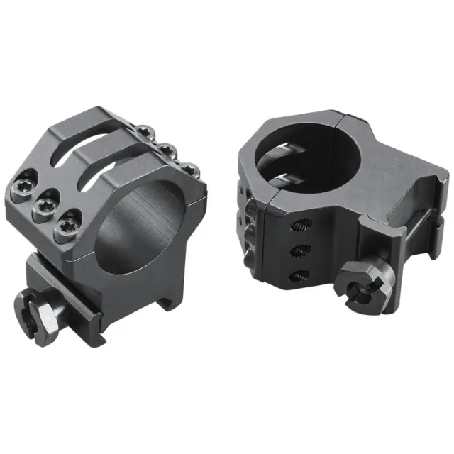 Weaver 6 Hole Tactical Scope Rings 1" Extra High Matte Black - View 2