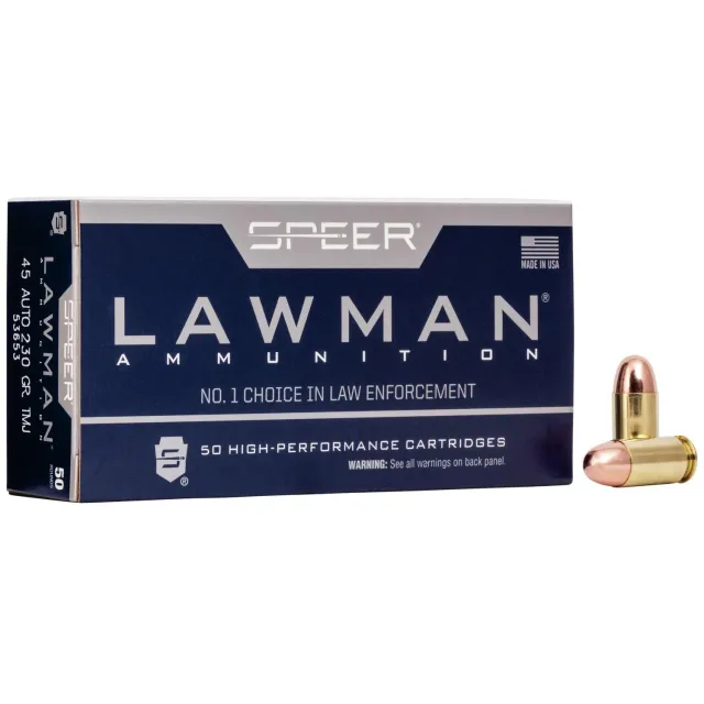 Speer 53653 Lawman 45ACP 230gr TMJ Flat Nose 50 Rounds Box - View 2