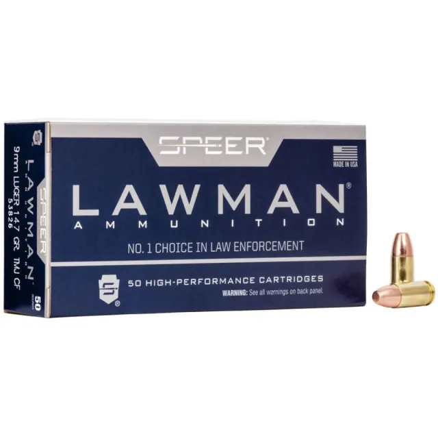 Speer 53826 Lawman 9mm 147gr TMJ Flat Nose Clean-Fire Ammo 50 Rounds - View 2