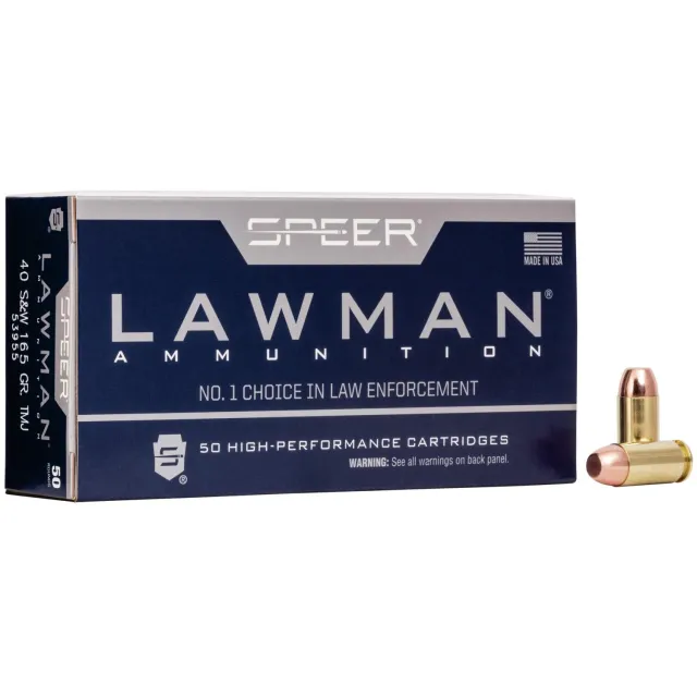 Speer 53955 Lawman Training 40 S&W 165 gr 1150 fps TMJFN 50 Bx/20 Cs - View 2