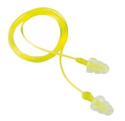 Peltor Sport Tri-Flange Corded Reusable Earplugs Neon Yellow 3 pair/pk - View 2