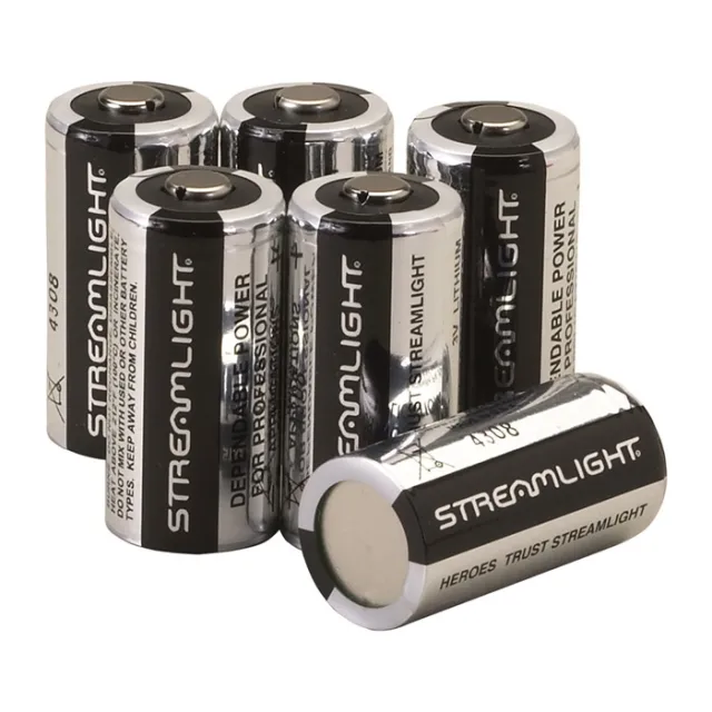 Streamlight 85180 CR123A 3V Li-Ion Batteries - 6 Pack Lithium Power Cells - View 2