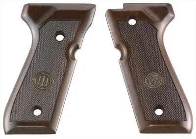 Beretta JG92FSW Walnut Grips Checkered with Medallion for 92/M9 Series - View 2