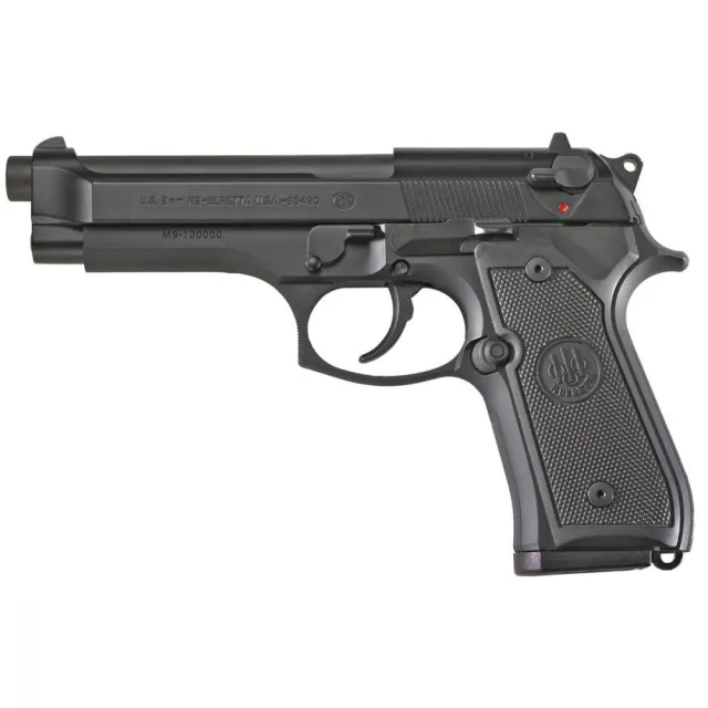 Beretta M9 J92M9A0LE 9mm Handgun 4.9" Barrel 10 Rounds Black Finish - View 2