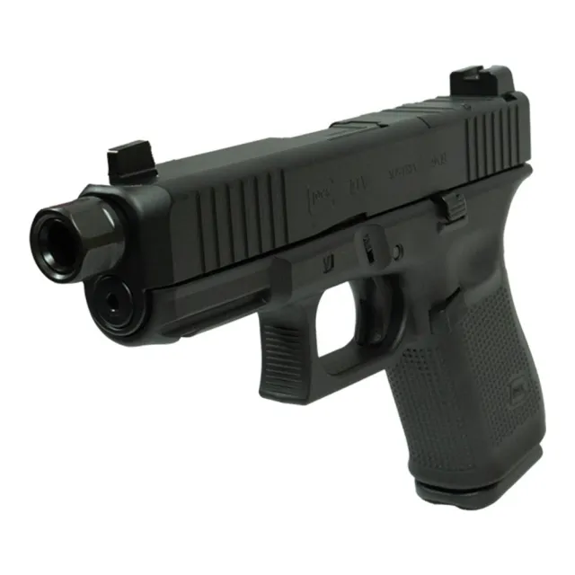 Glock V-Series Model 19 Black Cerakote Handgun 9mm Luger 15rd Magazines (3) 4.6 Threaded Barrel Black Austria Made - View 2