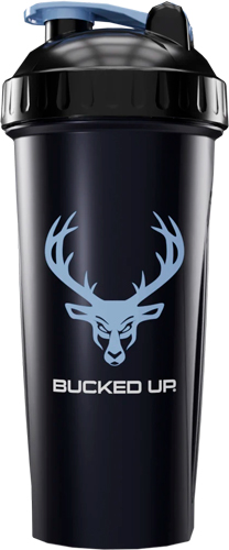 Bucked Up 28oz Shaker Bottle Black Blue BPA Free Dishwasher Safe - View 2