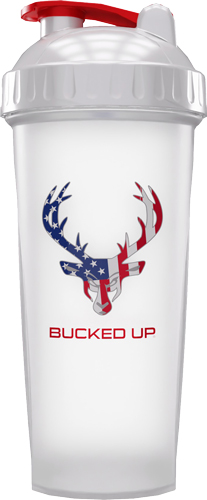 Bucked Up 28oz BPA Free Shaker Bottle White USA Flag Leak Free - View 2
