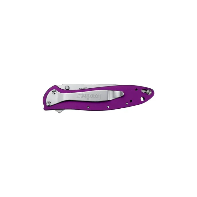 Kershaw 1660PUR Leek Knife 3 in Drop Point Blade Purple Aluminum Handle - View 2