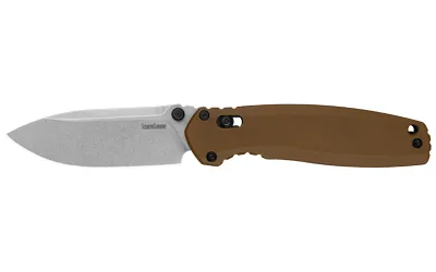 Kershaw 2052 Broadside 3.5" Drop Point Plain Blade Brown Handle - View 2