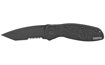 Kershaw Blur Tanto 3.40 In Black Serrated Stainless Steel Blade - View 2