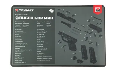 TEKMAT RUGER LCP MAX 17x11 Non-Slip Oil-Resistant Armorer Range Mat - View 2