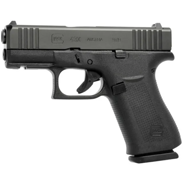Glock 43X 9mm Luger 15-Round Front Rail Front Serrations Black - View 2