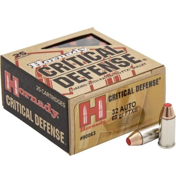 Hornady 90063 Critical Defense 32 ACP 60 gr FTX 25 Per Box/ 10 Cs - View 2