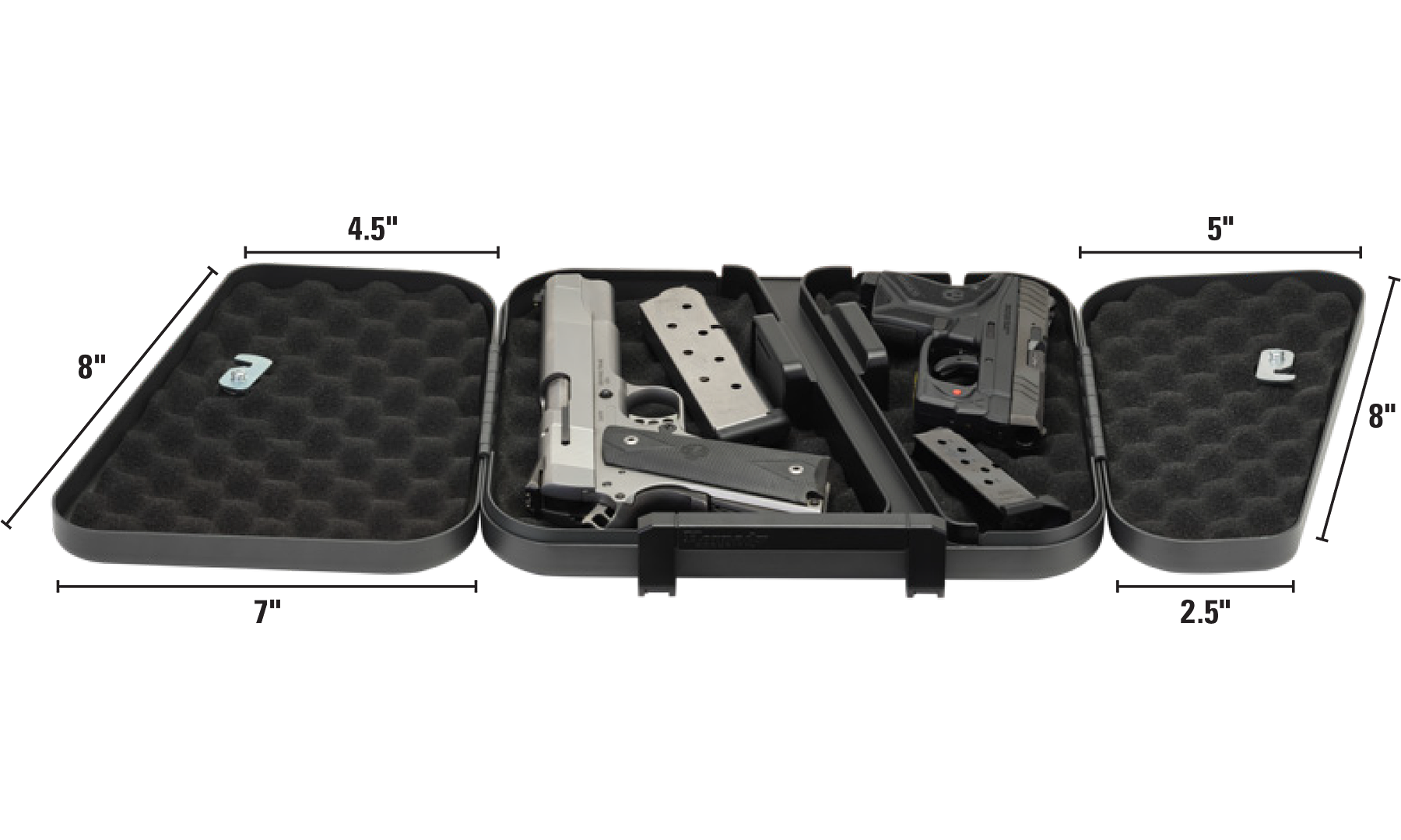Hornady 95229 Dual-Lid Lock Box Key Entry Black Steel Holds 2 Handguns - View 2