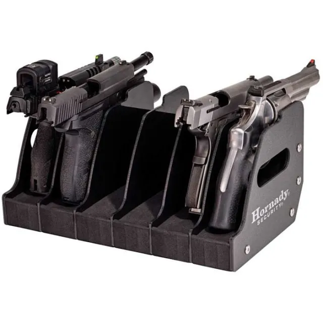 Hornady 95832 6-Pistol Metal Rack w/Foam Dividers Black - View 3