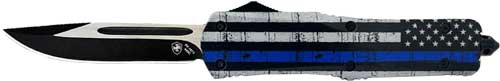 Templar LBTB331 Back The Blue OTF Knife 3.5" 440C SS Black/White - View 2