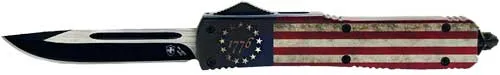 Templar MBRF331 1776 Gen II OTF Knife 3.43" 440C SS Blade, Flag Handle - View 2