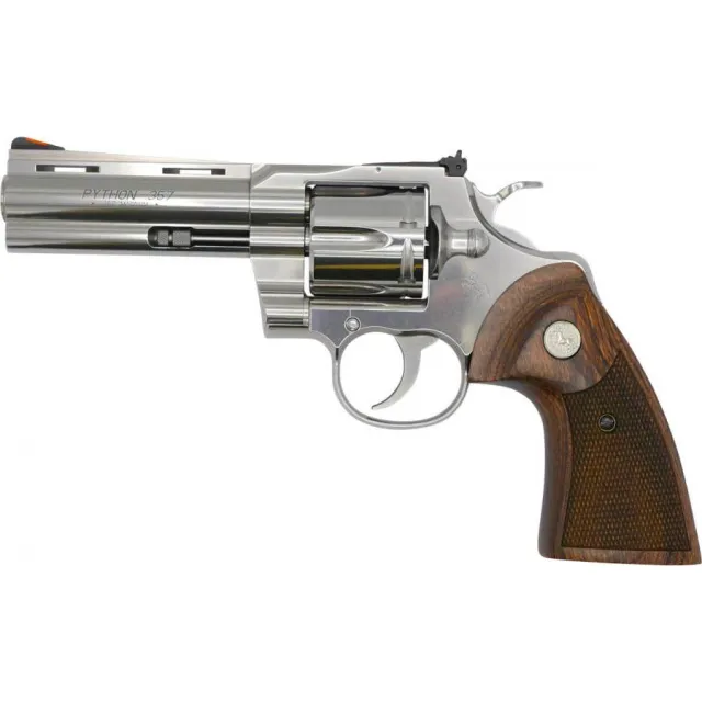 Colt Python 357 Magnum Revolver 6 Round 4.25" Stainless Steel Walnut... - View 2