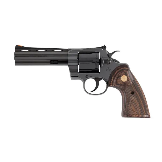 Colt Python BP5WTS 357MAG 5" Blued Walnut Gold Medallion - View 2