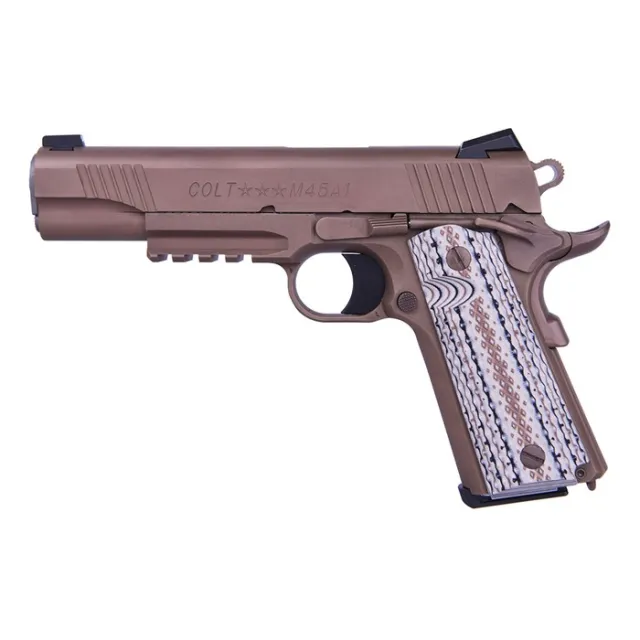 Colt Mfg O1070M45 1911 CQBP Marine M45-A1 45 ACP 5" 7+1 Brown Decobond Stainless Steel Frame & Slide with Desert Tan G10 Grip - View 2