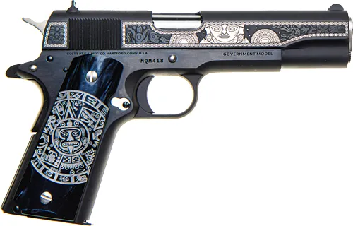 Colt O1911C38MQM 1911 Mama Quilla .38SUP Blued/Gold TALO Edition - View 2