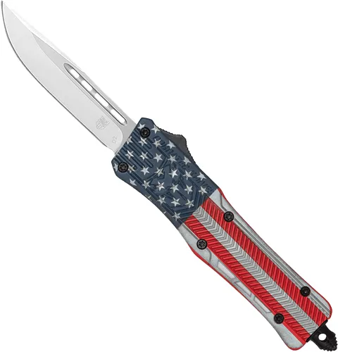 CobraTec Knives CTK1 OTF Knife American Flag 3 In Drop Point Blade - View 2