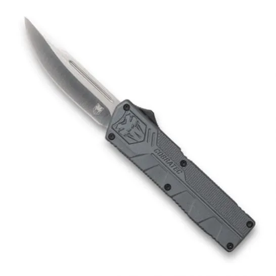 CobraTec Knives GYCTLWDNS 3.25 In D2 Steel OTF Knife Gray Aluminum Handle - View 2