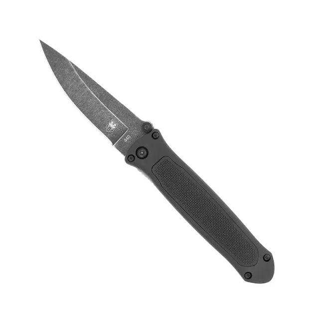 CobraTec BLKHRQS Auto Folding Knife 3.25" 440 Stainless Steel Blade - View 2
