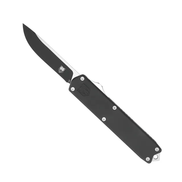 CobraTec Knives Dominator OTF 3.25 In D2 Steel Black CTDOMBLK - View 2