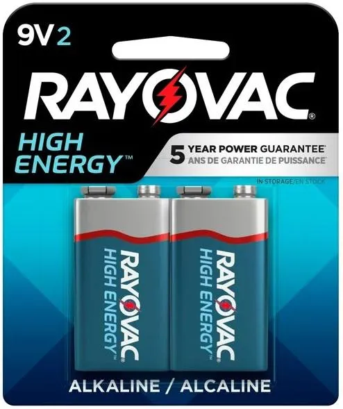 Rayovac A16042J 9V Alkaline Battery - 565 mAh, 2 Pack - View 2