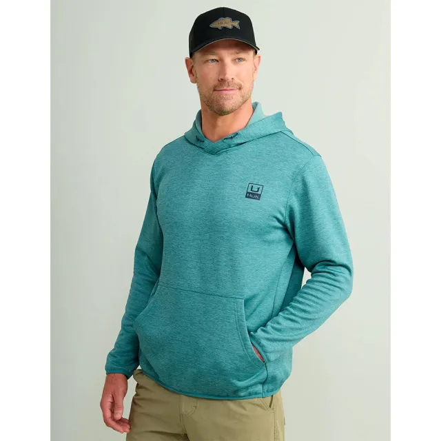 Huk H1300093-540-S Performance Fleece Hoodie Storm Blue Heather Small - View 2