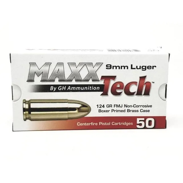 MaxxTech PTGB9124B 9mm Luger 124gr Full Metal Jacket Box of 50 - View 2