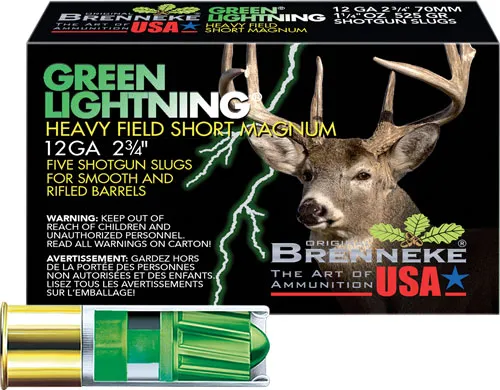 Brenneke Green Lightning Slugs 12 ga 2.75 In 1 1/4 oz 5 rd - View 2