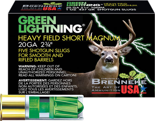 Brenneke Green Lightning Slugs 20 ga. 2 3/4 in. 1 oz. 5 rd. - View 2