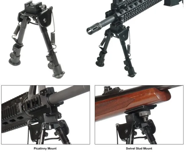 Leapers UTG TL-BP78 Tactical OP Bipod Black 6.1-7.9" Aluminum/Steel - View 2