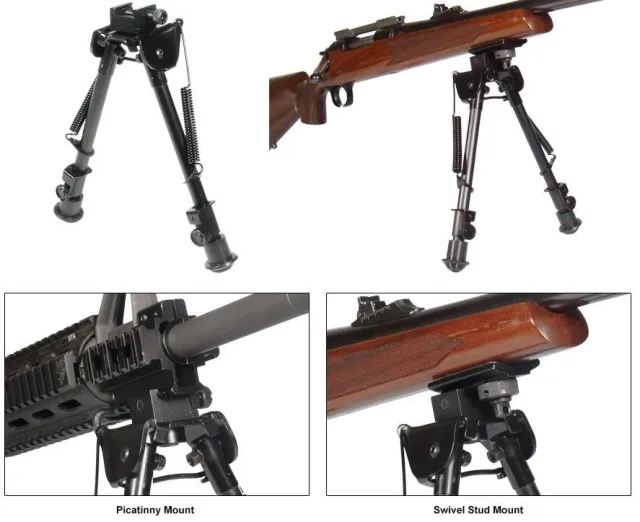 Leapers UTG TL-BP88 Tactical OP Bipod 8.3-12.7 In Black - View 2