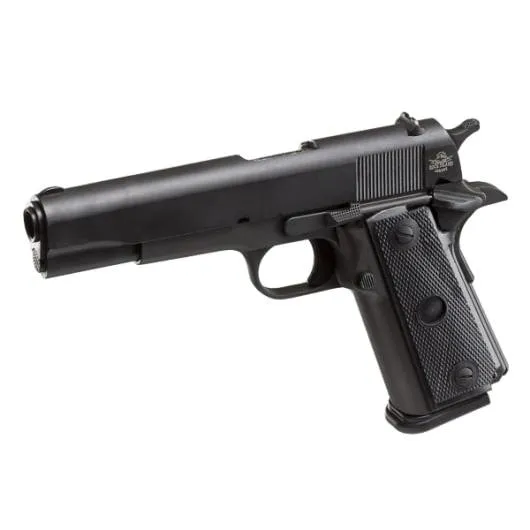 Rock Island 51453MA GI Standard FSHC, 45 ACP Caliber, 5" Barrel, 10+1 Capacity, Black Parkerized Steel, Beavertail Frame, Serrated Slide, Black Rubber Grip - View 2