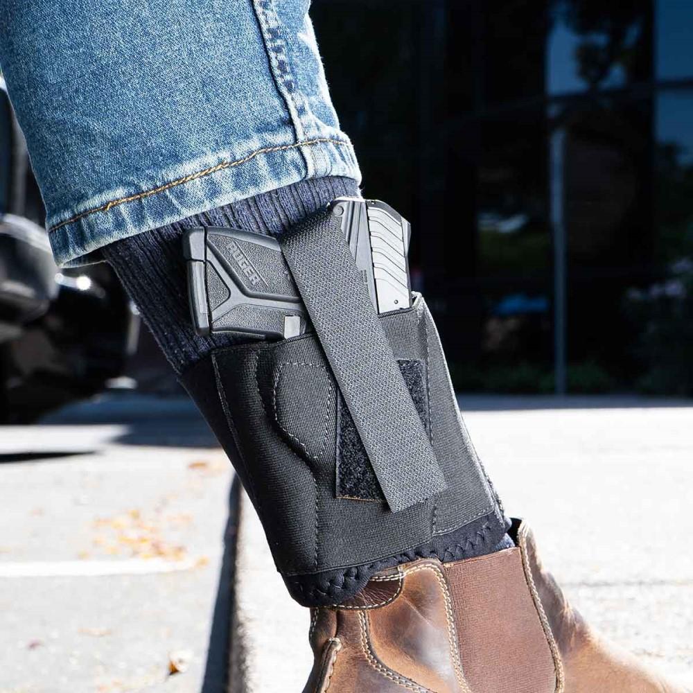 Galco CAB2M Ankle Holster Medium Black Neoprene Right Hand Velcro - View 2