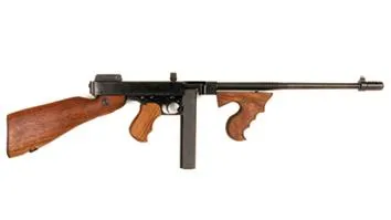 Thompson T1 1927A-1 Deluxe Semi-Auto Carbine, .45 ACP, 16.5" Finned Barrel, 20+1 Capacity, Black Finish, Walnut Stock, Blade/Adjustable Sights, 13lb Weight - View 2