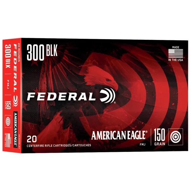 Federal AE300BLK1 American Eagle 300 Blackout 150gr FMJ BT 20 Rounds - View 2