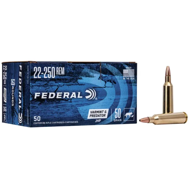 Federal AE2225050VP 22-250 Rem 50gr JHP Ammo 50 Rounds - View 2