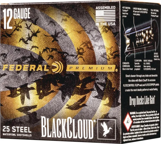 Federal PWBX1421 Black Cloud FS 12 Gauge 3 in 1.25 oz #1 Steel 25 Rounds - View 2