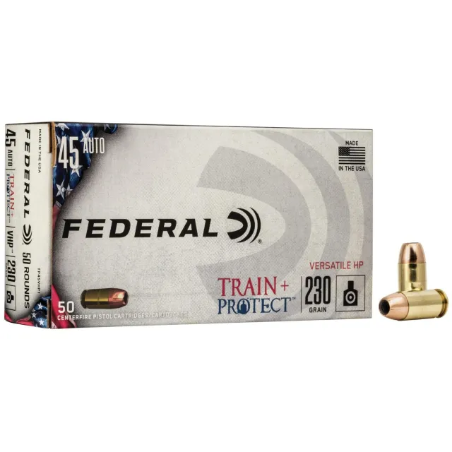 Federal TP45VHP1 .45 ACP 230gr VHP Train+Protect 50rd Ammo Box - View 2